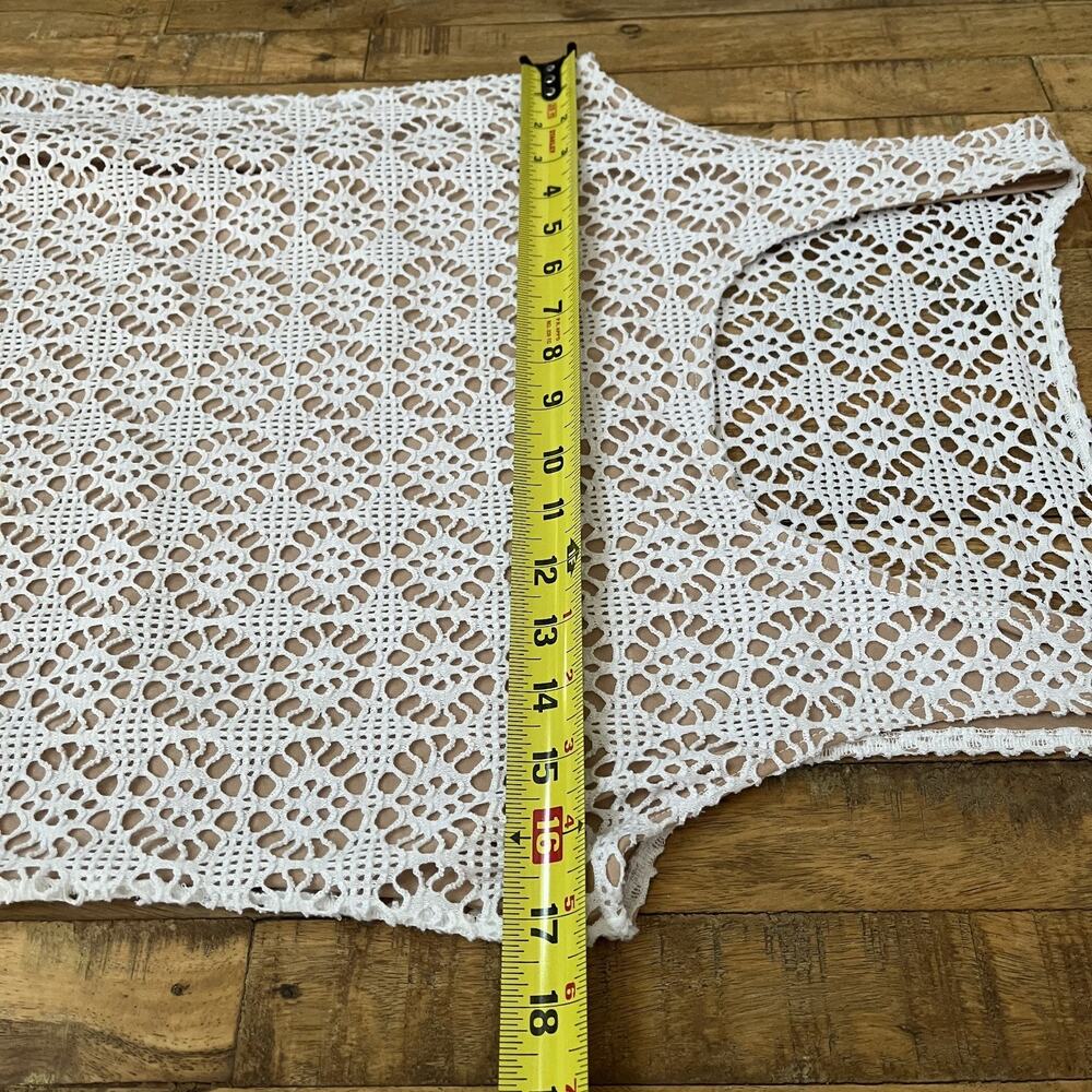 Vtg Dressbarn Lace Eyelet Floral White Sleeveless Pullover Dress Women's Size 10 - Picture 12 of 16